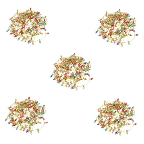 PEPLAYTAL 5 Stück Schnur Weihnachtslichterkette Weihnachtsdekoration Fenster Trimmen Weihnachten Miniatur-weihnachtslichter Mini-lichtergirlande Winzig Led Plastik Colorful von PEPLAYTAL