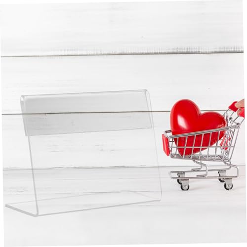 PEPLAYTAL 5 Stück Teiliges Acryl Förmiges Preisschildhalter Klarer Acryl Display Ständer Stabiler Tischaufsteller für Restaurant Büro Schule Einfaches Einsetzen von Papierformat von PEPLAYTAL