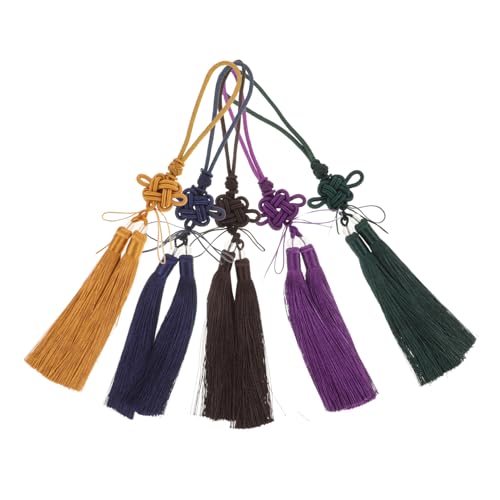 PEPLAYTAL 5 Stück Teiliges Chinesische Knoten Quasten Anhänger Traditionelle Quasten mit Dekorativem Design Farbenfrohe DIY Charms für Kampfsport Handwerk und Schmuckgestaltung von PEPLAYTAL