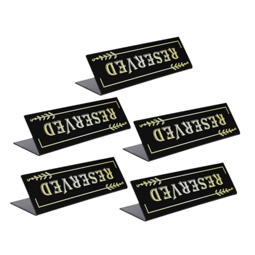 PEPLAYTAL 5 Stück Teiliges Förmiges Acryl Tischschild Doppelseitige Reservierungsschilder für Gäste Stabile Sichtbarkeit Elegant für Hochzeit Restaurant Party Hotelveranstaltungen von PEPLAYTAL