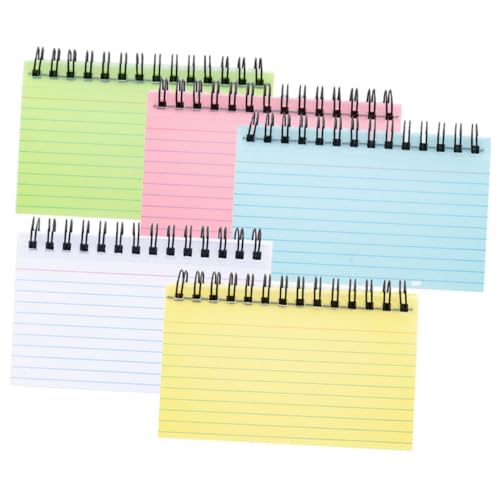 PEPLAYTAL 5 Stück Teiliges Kleines Spiral notizbuch Mehrfarbige Abreißbare Memo Pads Praktische Tagesplaner Notizblöcke mit Stabiler Spiralbindung zum Organisieren und Schreiben von PEPLAYTAL