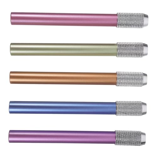 PEPLAYTAL 5 Stück Teiliges Metall Bleistiftverlängerer für Farbstifte Verschleißfest Komfortable Metallstruktur Einfache Handhabung für Künstler und Zeichner Praktische Bleistifthalter zum von PEPLAYTAL
