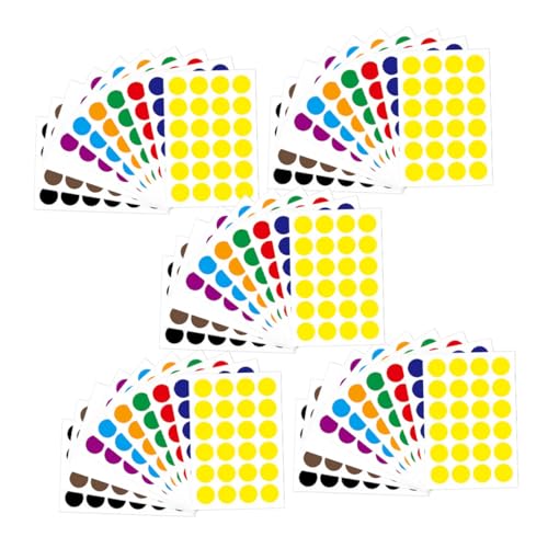 PEPLAYTAL 50 Blatt Farbige Runde Klebepunkte Selbstklebende Etiketten Zum Beschriften Markierungspunkte Für Büro DIY Organisation Und Dekoration In Farben Je Punkte von PEPLAYTAL