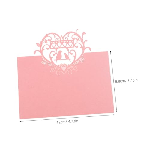 PEPLAYTAL 50 Stück Hochzeit Sitzkarten mit Herz und Vogel-motiv Filigranes Hollowout Design Romantische Tischdekoration Faltbare Namenskarten für Empfang Bankett Verlobung und Dinner von PEPLAYTAL
