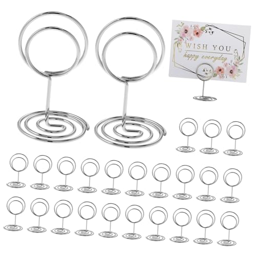 PEPLAYTAL 50 Stück Runde Tischkartenhalter Silber Stabile Fotohalter Platzkartenhalter Für Hochzeit Party Bankett Restaurant Vielseitig Einsetzbar von PEPLAYTAL