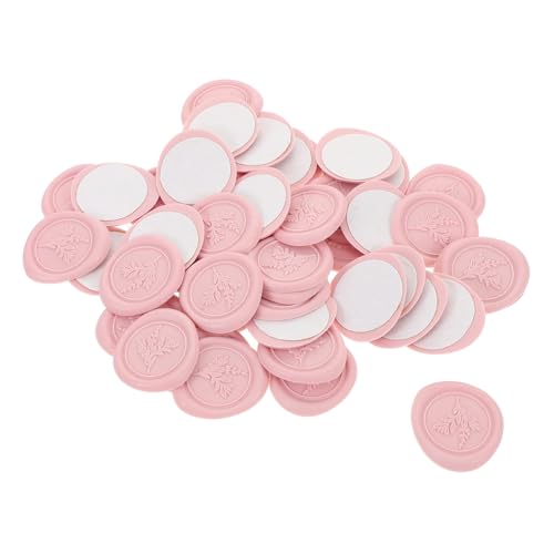 PEPLAYTAL 50 Stück Vintage Wax Sealing Stickers Selbstklebend für Hochzeitseinladungen Shower Umschlagverzierung Rosa Kunstvolle Versiegelungslösung für Geschenkkarten von PEPLAYTAL