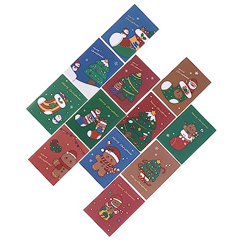 PEPLAYTAL 50 Stück Weihnachts Notizbücher Pocket Notepads Cartoon Design mit Weihnachtsbaum Lebkuchenmann Weihnachtsstrumpf für Tagebuch Reisejournal DIY Planer Weihnachten von PEPLAYTAL