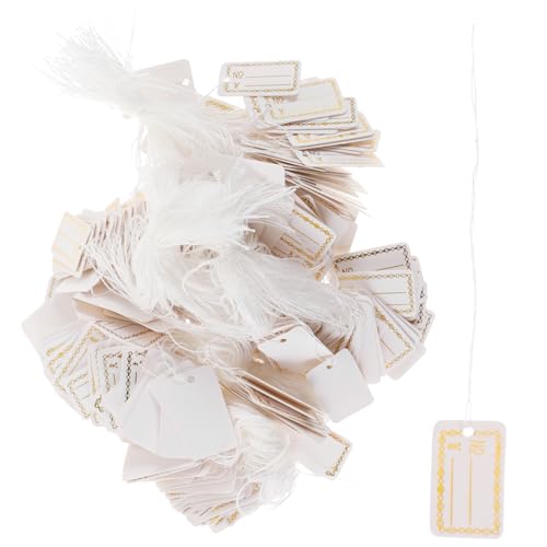 PEPLAYTAL 500 Stück Schmuck Preisschilder mit Anhängeschnur Beschreibbare Papier etiketten für Kleidung Robuste Preisanhänger Vielseitig Einsetzbar für Lagerverwaltung und von PEPLAYTAL