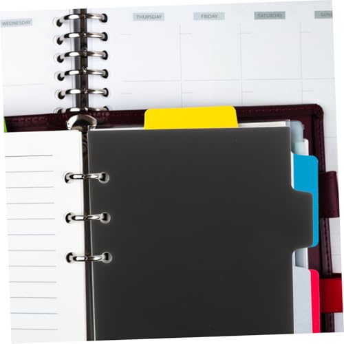 PEPLAYTAL 6 Blätter Teiliges Ringbuch trennblätter Schwarze PP Ordner register mit Leichte und Portable Indexierung für Notizbücher Planer Schüler und Büro Vielseitig für Schule Arbeit von PEPLAYTAL