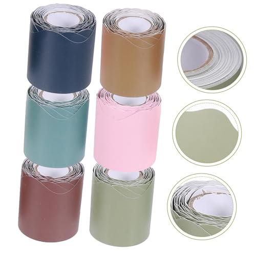 PEPLAYTAL 6 Rollen Pinnwand Bordüre Gewellt Praktische Dekoration für Klassenzimmer Büro und Kindergarten Vielseitig Einsetzbar für Tafel Fenster und Wände Zufällige Farbe Zufällige Farbe von PEPLAYTAL