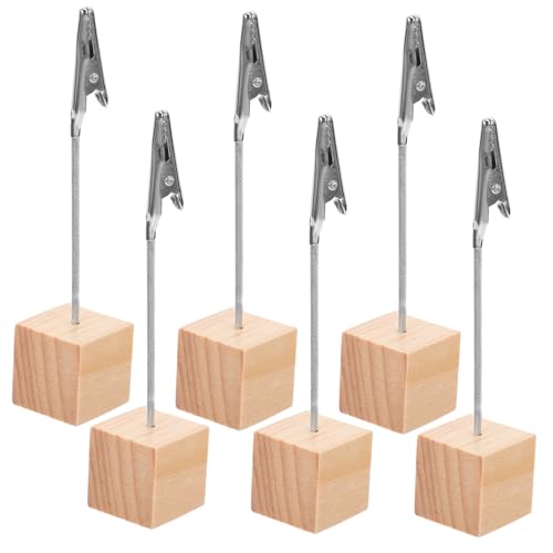 PEPLAYTAL 6 Stück Retro Alligator Memo Clips aus Holzfarbener Desktop Note Clamp Praktische Kleine Büroklammern für Fotos Notizen Karten Kreatives Schreibtisch Zubehör von PEPLAYTAL