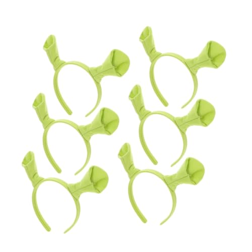 PEPLAYTAL 6 Stück Teiliges Halloween Haarband Grüne Monsterohren Haarreifen Leichte Komfortable Kopfbedeckung mit Lebensechtem Design Vielseitig Einsetzbar für Erwachsene für Kostümpartys von PEPLAYTAL