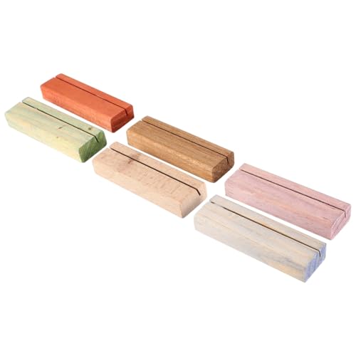 PEPLAYTAL 6 Stück Teiliges Holz Notizkartenhalter Tischkartenhalter Retro Stil Einzigartiger Holzständer für Tischnummern Karten Fotos und Memo für Hochzeiten Partys und Büros von PEPLAYTAL
