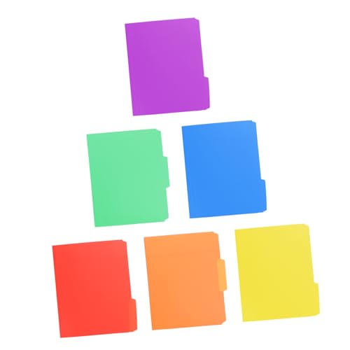 PEPLAYTAL 6 Stück Teiliges Kunststoff registerordner mit Clip Farbige Dokumentenmappe Stabiler Schnellhefter Tragbarer Datei Organizer für Büro Schule Tests und Aktenablage von PEPLAYTAL