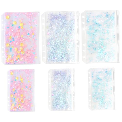 PEPLAYTAL 6 Stück Teiliges PVC Binder Taschen mit Reißverschluss Loseblättrige Aufbewahrungstaschen Transparente Organizer Pouches für Notizen Fotos Bürobedarf Vielseitig und von PEPLAYTAL