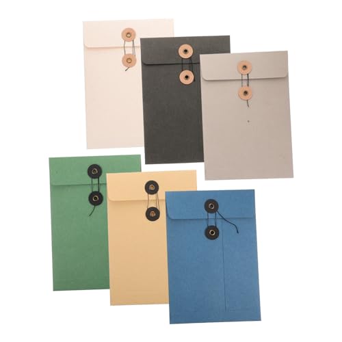 PEPLAYTAL 6 Stück Teiliges Papier Dokumententaschen mit Stringverschluss Große Kapazität Stabile Leichte Aktenordner Umschläge Vielseitige Aufbewahrung für Büro Schule Zuhause Elegante von PEPLAYTAL