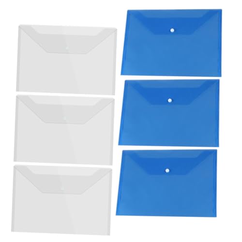 PEPLAYTAL 6 Stück Teiliges Transparente Kunststoff ordner mit Druckknopfverschluss Dicke Dokumententaschen für Büro und Zuhause Praktische Snap Button Pouches zur Sicheren Aufbewahrung von von PEPLAYTAL