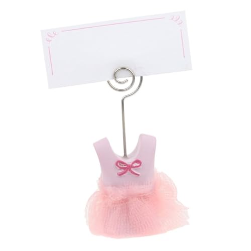PEPLAYTAL 6 Stück Tischkartenhalter Rosa Kleidung Namensschild Memo Clip für Party Dekoration und Preisschild Organizer Mädchen von PEPLAYTAL