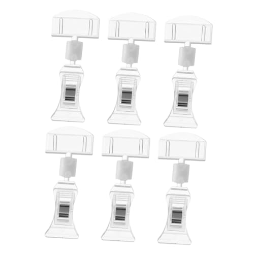 PEPLAYTAL 6 Stück Transparente Drehbare Preisschildhalter Clips für Einzelhandel Supermarkt Warenpräsentation Etikettenhalter Flexibel für Preisschilder Namensschilder Memoanzeigen von PEPLAYTAL
