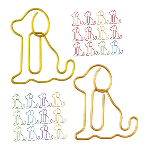 PEPLAYTAL 60 Stück Bunte Niedliche Büroklammern in Hundeform Einzigartige Sitzende Hundedesigns Vielseitig als Lesezeichen und Papierclips für Schule Büro und Zuhause von PEPLAYTAL