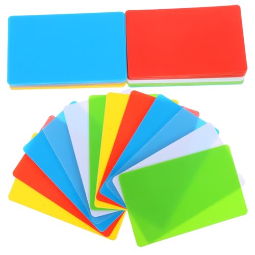 PEPLAYTAL 60 Stück Leere Kunststoffkarten Robust Vielseitig für Visitenkarten Dankeskarten Namensschilder Mitgliedsausweise in Farben Transparent Weiß Gelb Rot Grün Blau zum Selbstgestalten PEPLAYTAL 60 Stück Leere Kunststoffkarten Robust Vielseitig für Visitenkarten Dankeskarten Namensschilder Mitgliedsausweise in Farben Transparent Weiß Gelb Rot Grün Blau zum Selbstgestalten von PEPLAYTAL