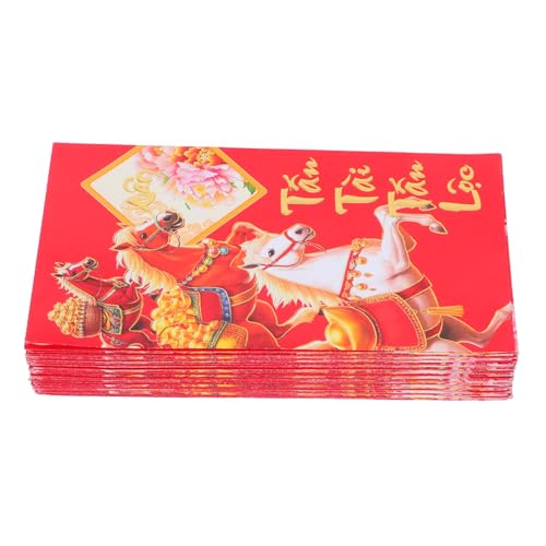 PEPLAYTAL 60 Stück Teiliges Rote Umschläge Pferde Zodiac Design Lunar Year Hong Bao für Vietnamesisches Neujahrsfest Umschläge mit Traditionellem Kulturmotiv von PEPLAYTAL