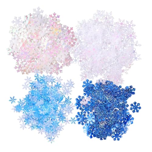 PEPLAYTAL 700 Stück Künstliches Schneekonfetti Kleine Schneeflocken Weihnachtsglitzer Konfetti Schneeflockendekorationen Weihnachtsfeier Konfetti Schneeflocke Weihnachtliche Tischdekoration von PEPLAYTAL