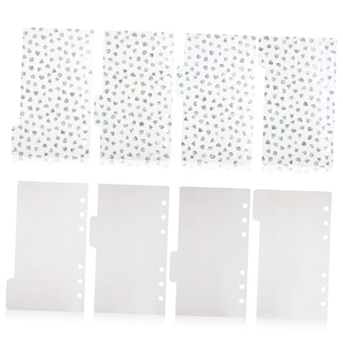 PEPLAYTAL 8 Stück Bunte Ringbuch register aus Robustem Pet Halbtransparent mit muster Flexible Trennblätter mit Laschen für Notizbücher Schule Büro von PEPLAYTAL