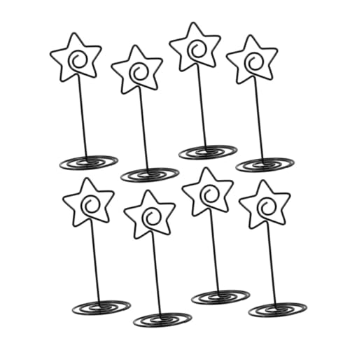 PEPLAYTAL 8 Stück Teiliges Schwarze Metall Tischkartenhalter Sternform Stabile Notizhalter für Hochzeit Party Dekoration Vielseitige Kartenständer aus Stahl von PEPLAYTAL