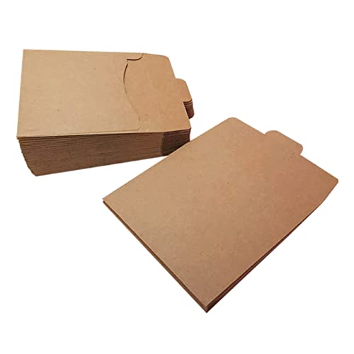 PEPLAYTAL Braune Kraftpapier CD Umschläge Multifunktionale Dokumenten und Geschenkverpackung Langlebige Tragbare Papiertüten für Karten Papiere Leichte Aufbewahrung von PEPLAYTAL