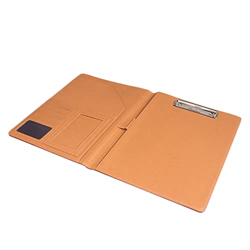 PEPLAYTAL Business Dokumentenmappe Wasserfest PU Leder Aktenordner für Büro Präsentation Portable Mappe Organizer Braun von PEPLAYTAL