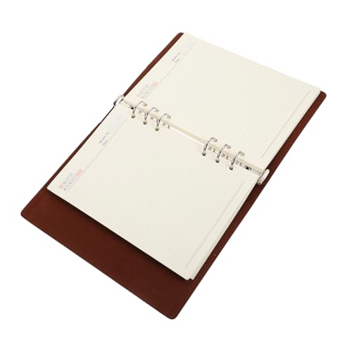 PEPLAYTAL Business Planner PU Leder Notizbuch Nachfüllbares Schreibjournal für Büro Tagebuch Notizen Glattes Praktischer Organizer Schwarzes Kreatives Design von PEPLAYTAL