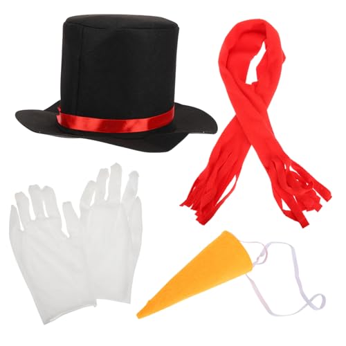 PEPLAYTAL DIY Schneemann Anziehset Teilig mit Mütze Karottennase Handschuhen Schal für Winterparty Weihnachten Halloween Kostümzubehör für Erwachsene und Einfach zu Basteln und Dekorieren von PEPLAYTAL