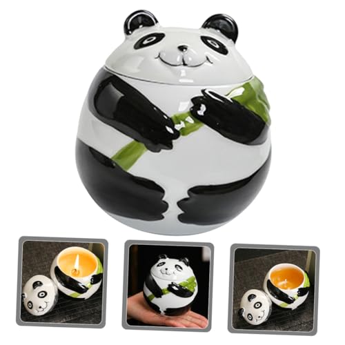 PEPLAYTAL Dekorative Duftkerze im Panda keramikgefäß Sicherer Paraffinwachs Tragbar für Wohn Schlaf Badezimmer Aromatischer Duft für Entspannte Festtagsstimmung und Stilvolle von PEPLAYTAL
