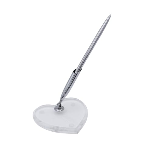 PEPLAYTAL Eleganter Gästestift mit Silbernem Kugelschreiber und Herzförmigem Stifthalter Drehbar für Hochzeitsempfang, Unterschriften und Besondere Anlässe PEPLAYTAL Eleganter Gästestift mit Silbernem Kugelschreiber und Herzförmigem Stifthalter Drehbar für Hochzeitsempfang, Unterschriften und Besondere Anlässe von PEPLAYTAL