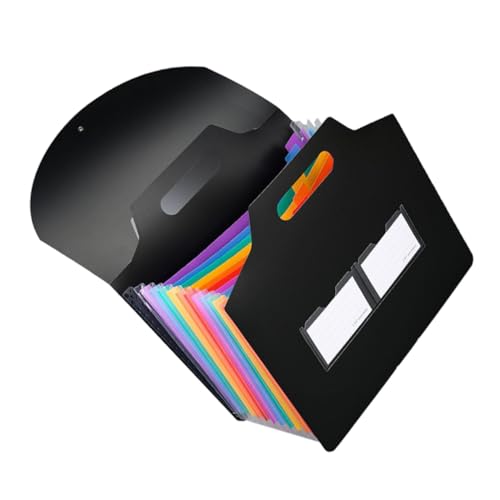 PEPLAYTAL Erweiterbarer Fächer Fächermappe mit Tragegriff und Regenbogen Innenseiten Tragbarer Dokumentenordner aus Wiederverwendbarer Handlicher Aktenorganizer für Büro und Zuhause von PEPLAYTAL