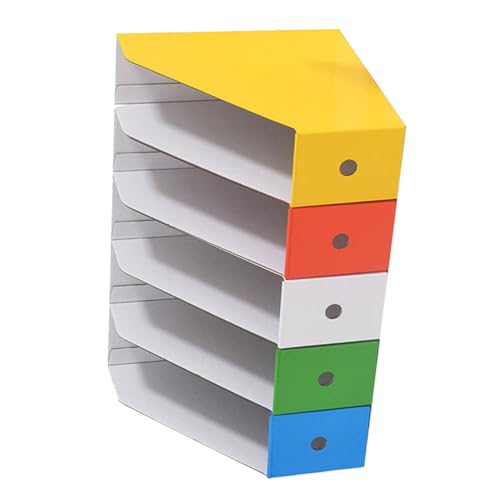 PEPLAYTAL Farbenfrohes Papier Desktop Aktenregal für Büro und Schule Praktischer Dokumenten und Bücherorganizer Leichte Platzsparend Inklusive Aufkleber für individuelle Gestaltung von PEPLAYTAL