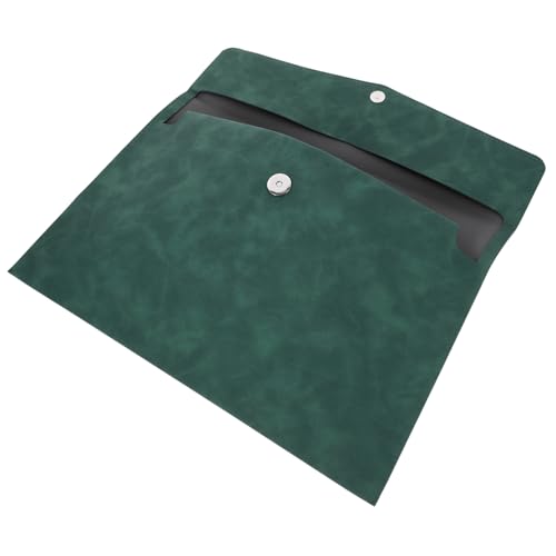 PEPLAYTAL Faux Leather Dokumententasche Reißverschluss Aktentasche Büro Organizer Faltbar Robust Grün für Wichtige Dokumente Steuerunterlagen Verträge von PEPLAYTAL