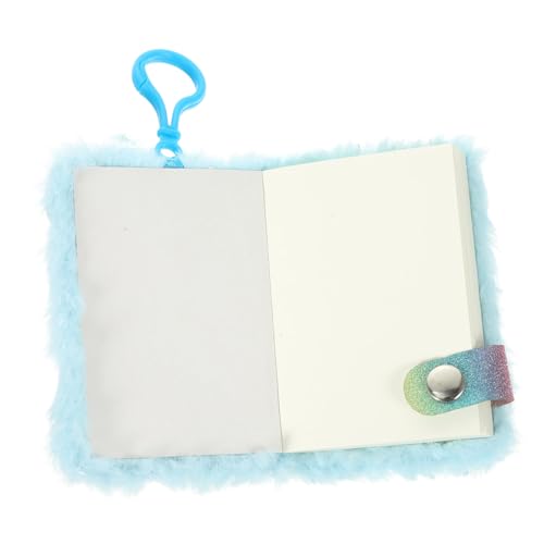 PEPLAYTAL Fluffy Einhorn Notizbuch mit Aufhänger Niedliches Cartoon Tagebuch für Schüler und Studenten Tragbares Mini Hängendes Notizheft mit Kuscheligem Bezug Blau zum Schreiben und von PEPLAYTAL