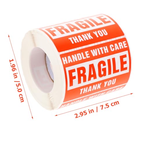 PEPLAYTAL Fragile Warning Labels Selbstklebend Stark Haftende Verpackungsaufkleber für Kartons Paletten Handle With Care Versandaufkleber für Zerbrechliche Pakete von PEPLAYTAL