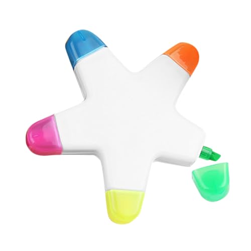PEPLAYTAL Fünfzackiger Stern Highlighter Stift Farben Leicht Handlich Marker für Scrapbooking Notizen Zeichnung Büro Schule Erwachsene Jugendliche von PEPLAYTAL