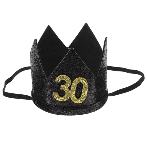 PEPLAYTAL Geburtstagskrone Erwachsene Schwarze Krone Kreatives Design Langlebiges Material Partyhut Für Geburtstagsfeier Jahre von PEPLAYTAL