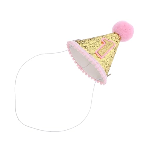 PEPLAYTAL Geburtstagsparty Mädchen Partyhut mit Gold Glitter Verstellbares Elastisches Band Kegelhut aus EVA und Festlicher Partyhut für Geburtstag Stilvoll und Langlebig von PEPLAYTAL