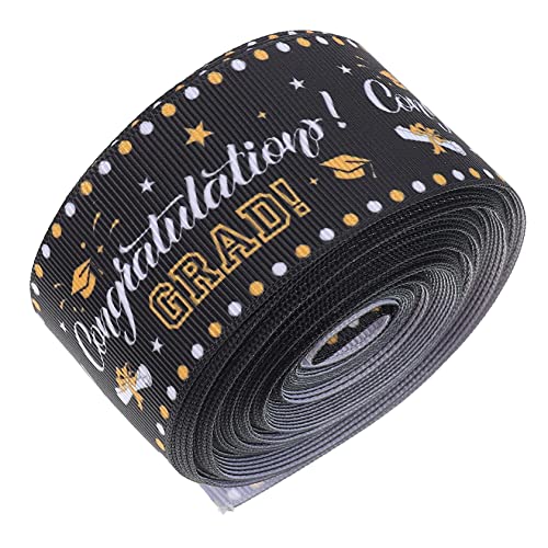 PEPLAYTAL Graduationsschleifenband Breit Strapazierfähiges Geschenkband mit Abschlussmuster Dekoratives DIY Band für Geschenkverpackung zur Abschlussfeier von PEPLAYTAL