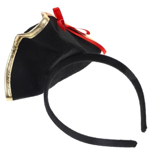 PEPLAYTAL Halloween Piratenhut Haarreif mit Goldrand Cosplay Haaraccessoire für Karneval Mottoparty und Halloween Kostüm Dekoratives Stirnband für Damen und Herren Vielseitig für Party und von PEPLAYTAL