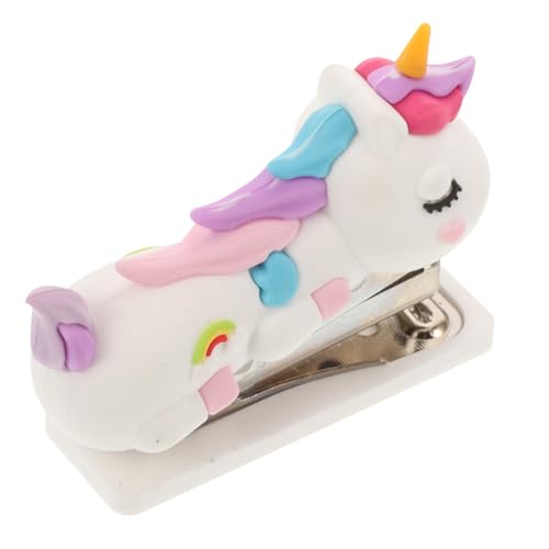PEPLAYTAL Kleiner Einhorn Bürohefter Handhefter Wiederverwendbar Tragbar Praktisch für Schule Büro Home Geschenk für Schüler und Kollegen von PEPLAYTAL