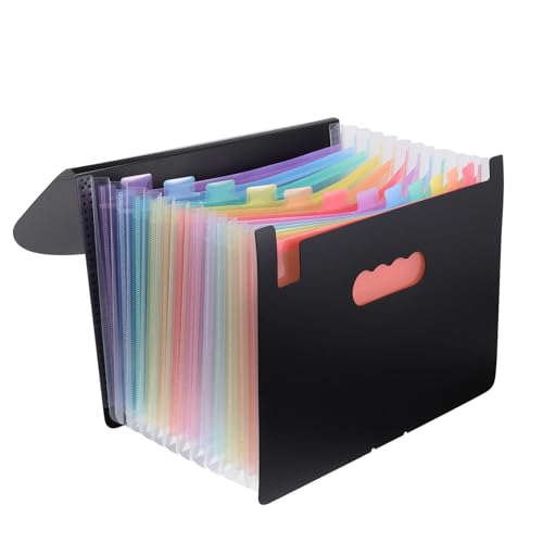 PEPLAYTAL Lagiger Fächermappe Dokumentenmappe mit Deckel Großer Kapazität Vielseitiger Beleg Organizer Leichter Kunststoff Effizienter Büro Heimordner Papiere von PEPLAYTAL