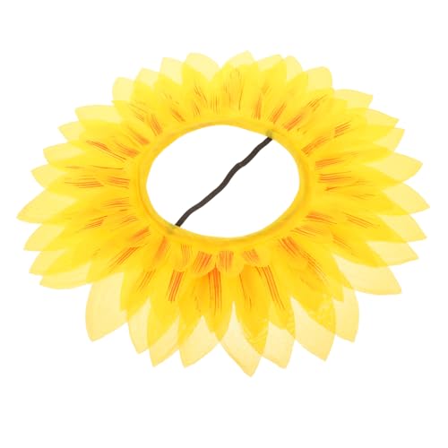 PEPLAYTAL Lustige Sonnenblumen Kopfbedeckung Sonnenschutz Kinderkopfstück für Kindergarten Sportspiele Party Deko Zubehör Leicht Anzuziehen und Wiederverwendbar von PEPLAYTAL