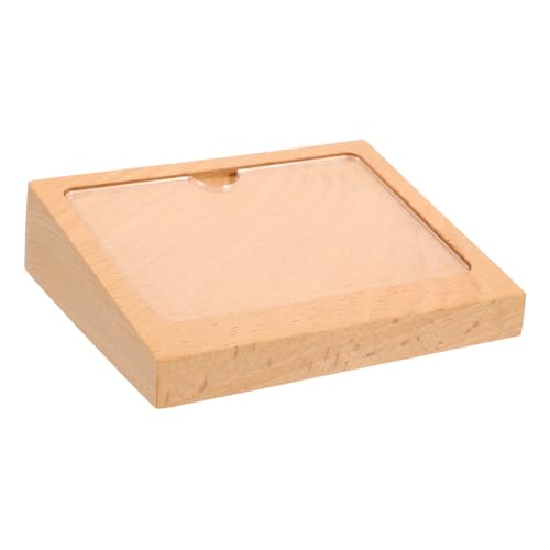 PEPLAYTAL Massiver Holz Display Stand mit Schrägem Design Klarer Sichtschutz Vielseitiger Dokumentenhalter für Tischnummern Preisschilder und Broschüren in Restaurant Veranstaltung von PEPLAYTAL