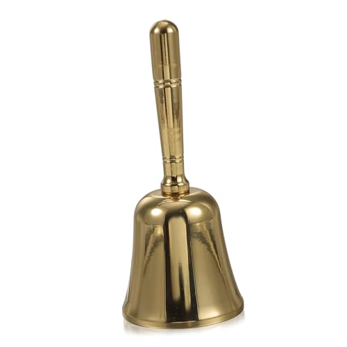 PEPLAYTAL Messing Handglocke Mittelgroß Extra Laut für Restaurant Service Glocke Tischglocke Dinner Bell für Hochzeit Party Bar Hotel Vielseitig Einsetzbar und Einfach Zu Reinigen von PEPLAYTAL